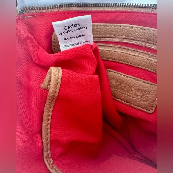 Carlos Santana Crossbody Bag Fringe Tan Brown Purse W/ Chain Strap New - Picture 7 of 7